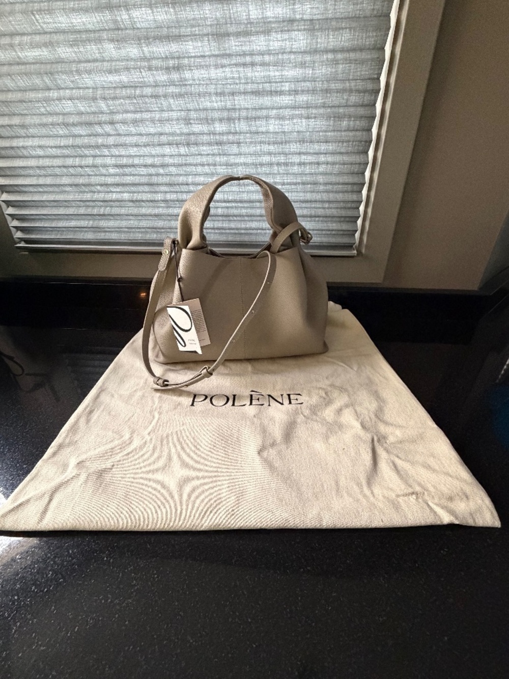 NWT and Dust Bag Polene Numero Neuf Mini Textured Taupe